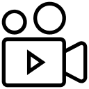 Ícone de uma câmera de captação de vídeo e som